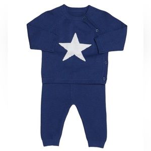 Navy Two-Piece Star Knit Set